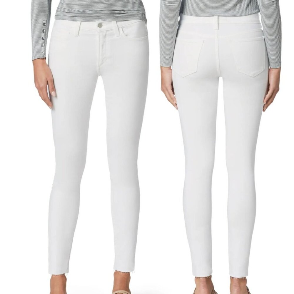 Joe’s Jeans Flawless High Rise Skinny Frayed Ankle Jeans White Size 31 NWT